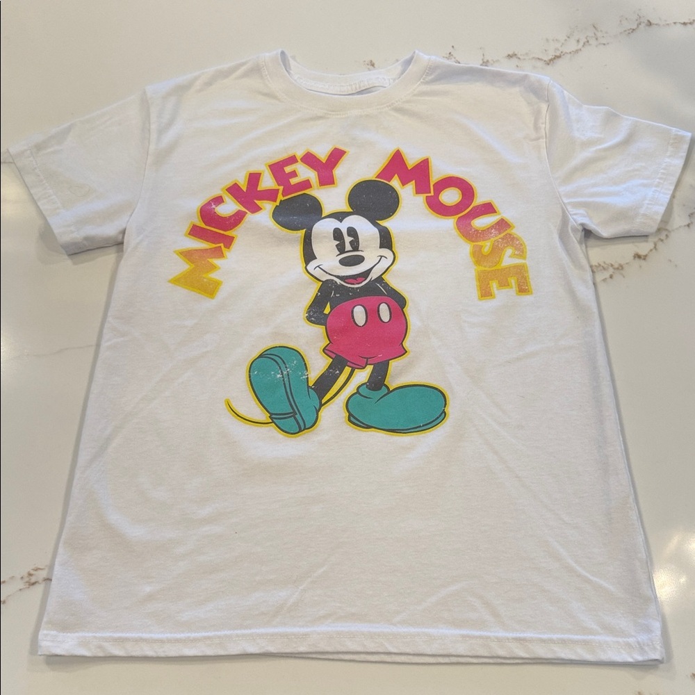 Disney Adult Mickey Mouse White Retro T-Shirt Size M